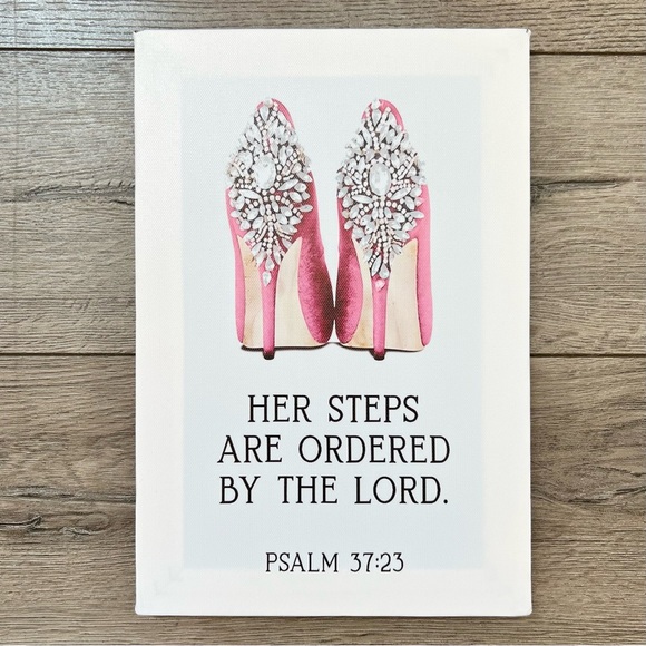 Bible Verse Pink Women’s Heels Canvas Framed Feminine Christian Artwork - Picture 4 of 8